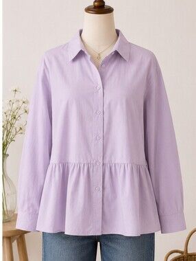 NWT PEPLUM BUTTON DOWN BLOUSE
